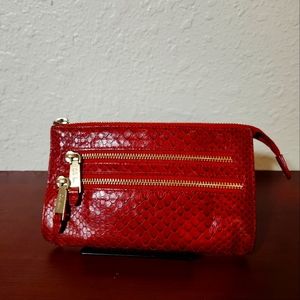 Cole Haan red color alligator exterior wallet, 8"x5"